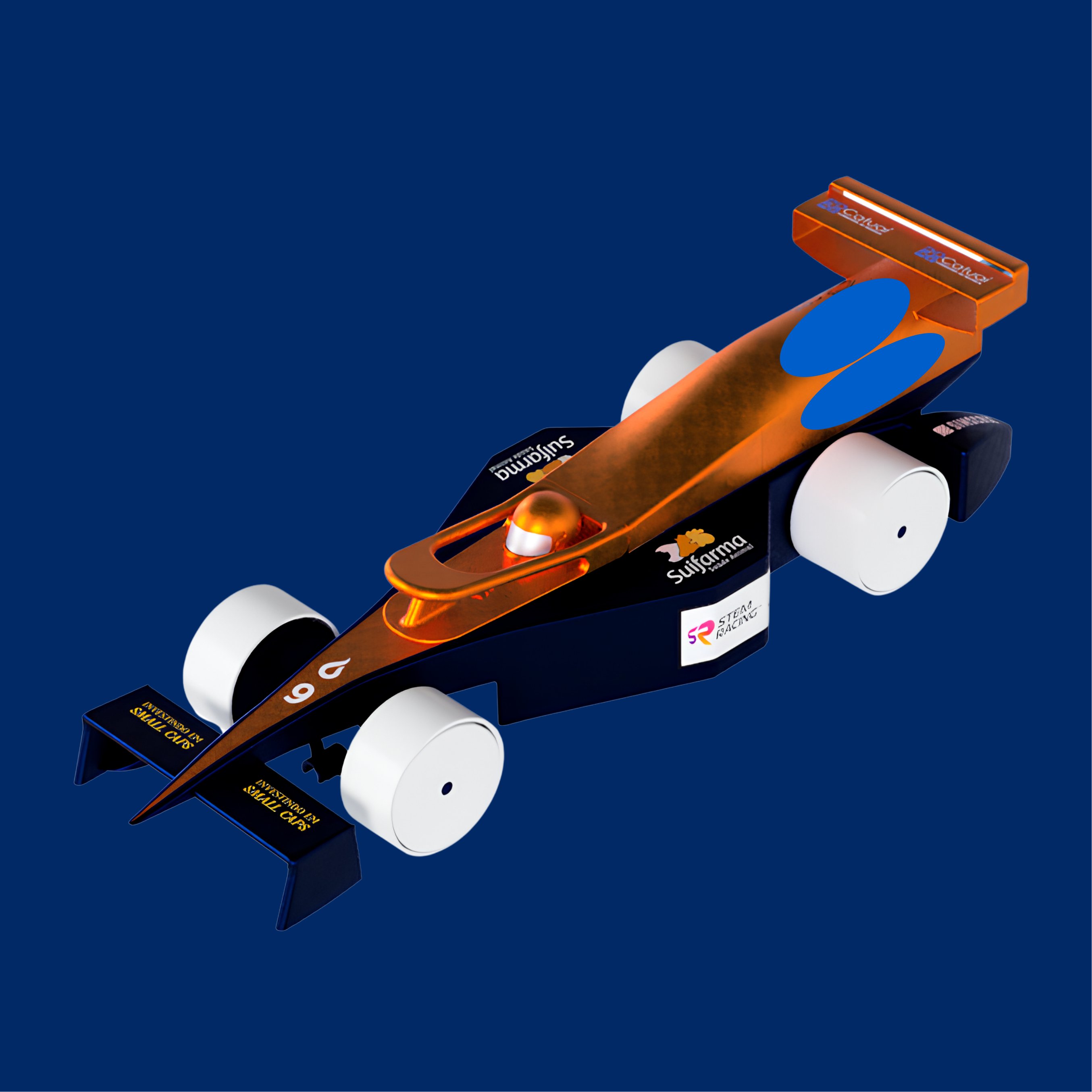 Branding on the sides or top of the car's CO2 cartridge